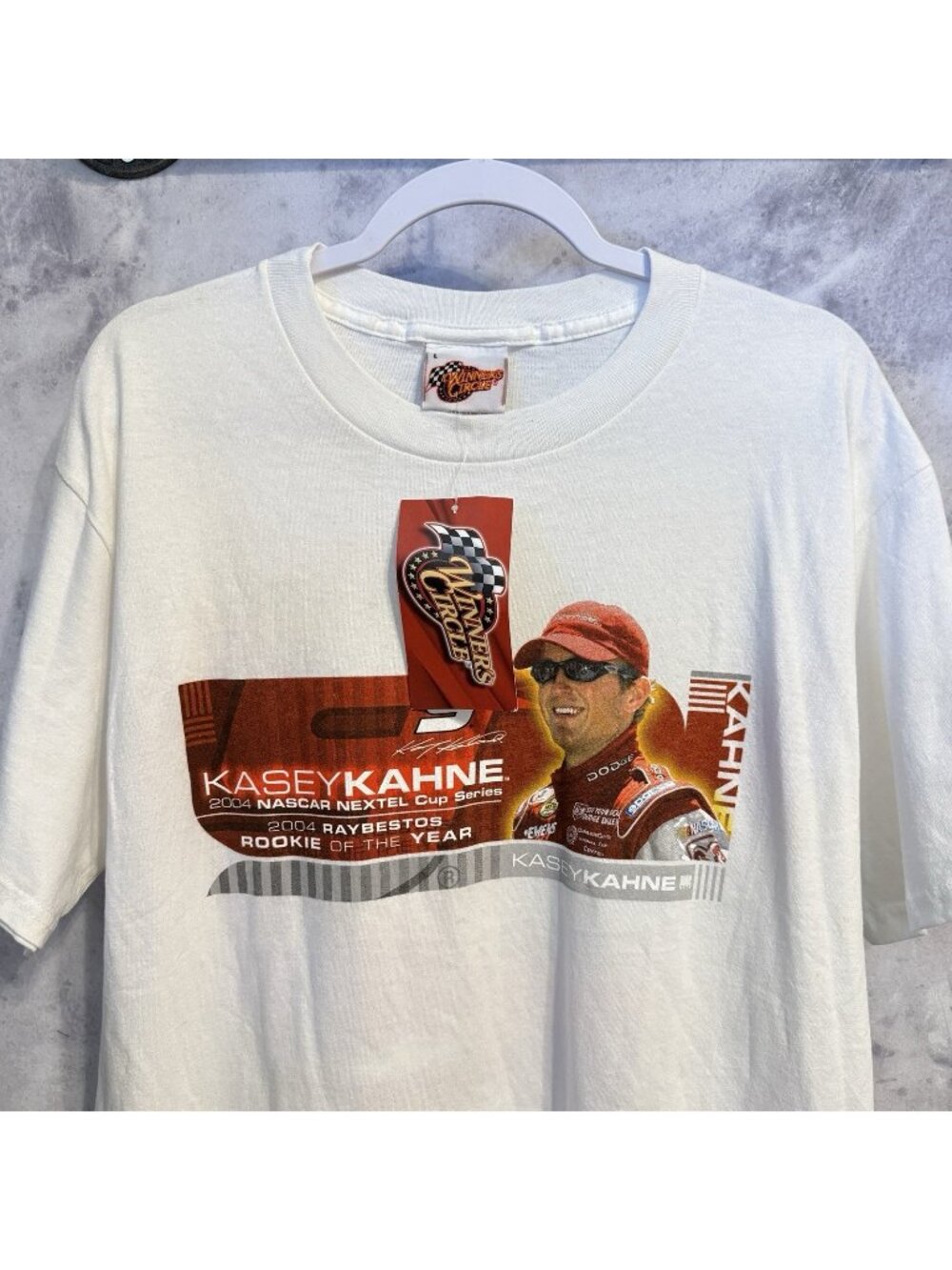 Vintage Winners Circle Kasey Kahne Nascar T Shirt Mens Large L White NWT